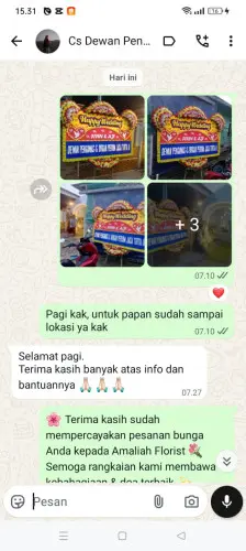 Testimonial Papan Bunga Pernikahan paramount serpong